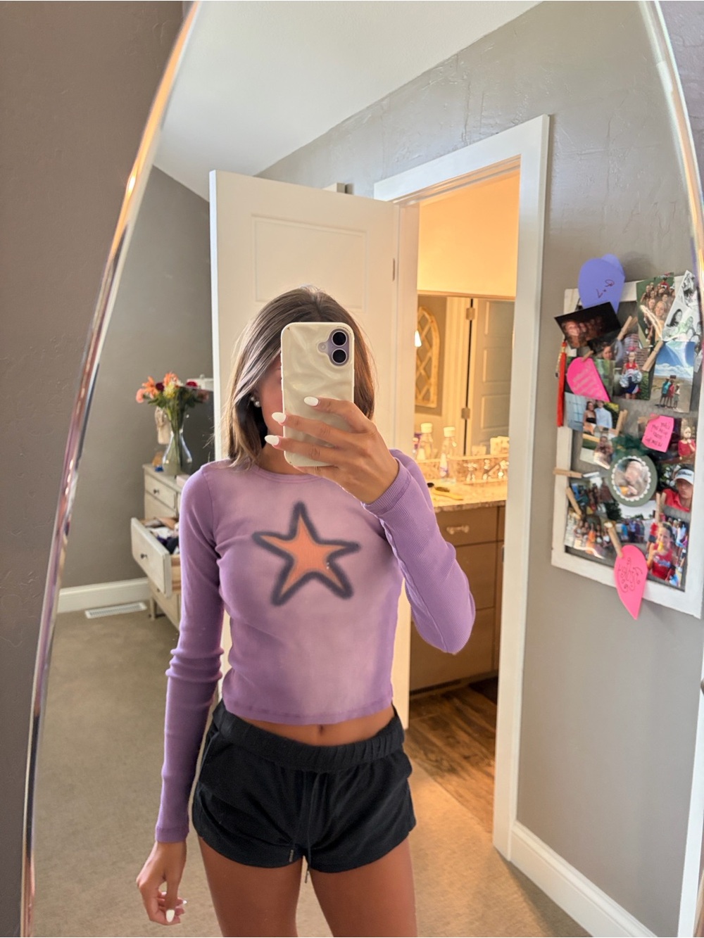 Urban Outfitters Lavender Star Long Sleeve Tee